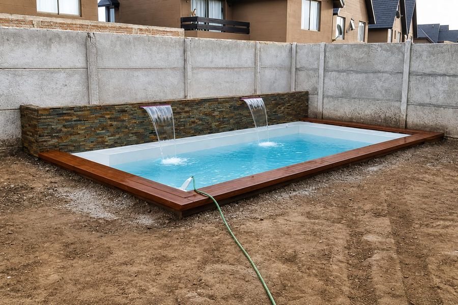 Piscina con cascadas y agua cristalina